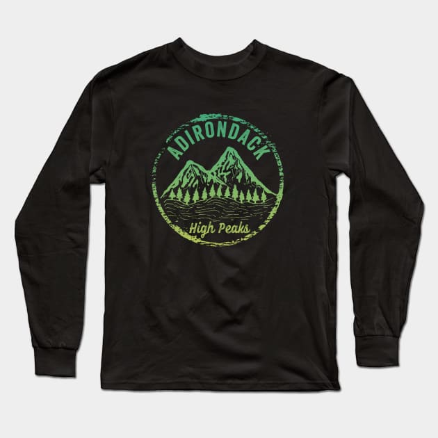 Adirondack Mountains New York High Peaks Hikers Long Sleeve T-Shirt by Pine Hill Goods